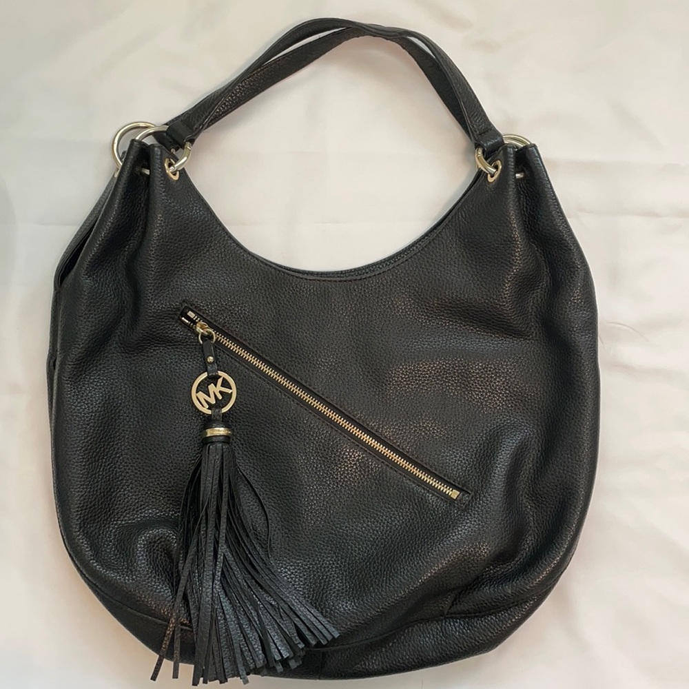 Michael Kors Black Pebbled Leather Hobo